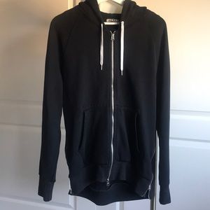 Acne Black Zip Detail Hoodie